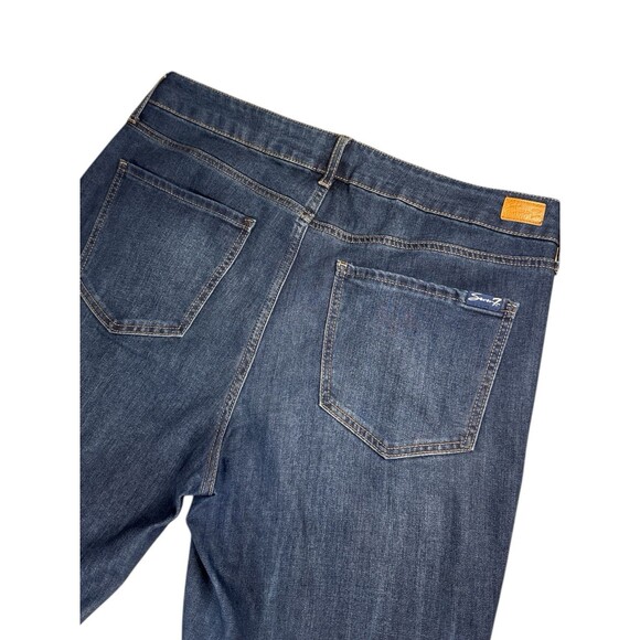 Seven 7 Weekend Slim Fit Jeans Dark Wash Denim Raw Hem Size 14 Stretch High Rise - Picture 9 of 10
